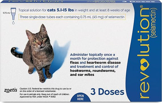 Revolution for Cats - 2.6-7.5kg (Blue) one dose